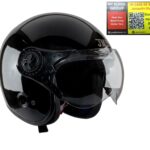 JMD WONDER OPEN FACE  Helmet For Men/Women With Emergency ID Tag. Motorbike Helmet  (BLACK)