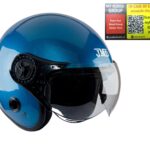 JMD WONDER OPEN FACE  Helmet For Men/Women With Emergency ID Tag. Motorbike Helmet  (BLUE)